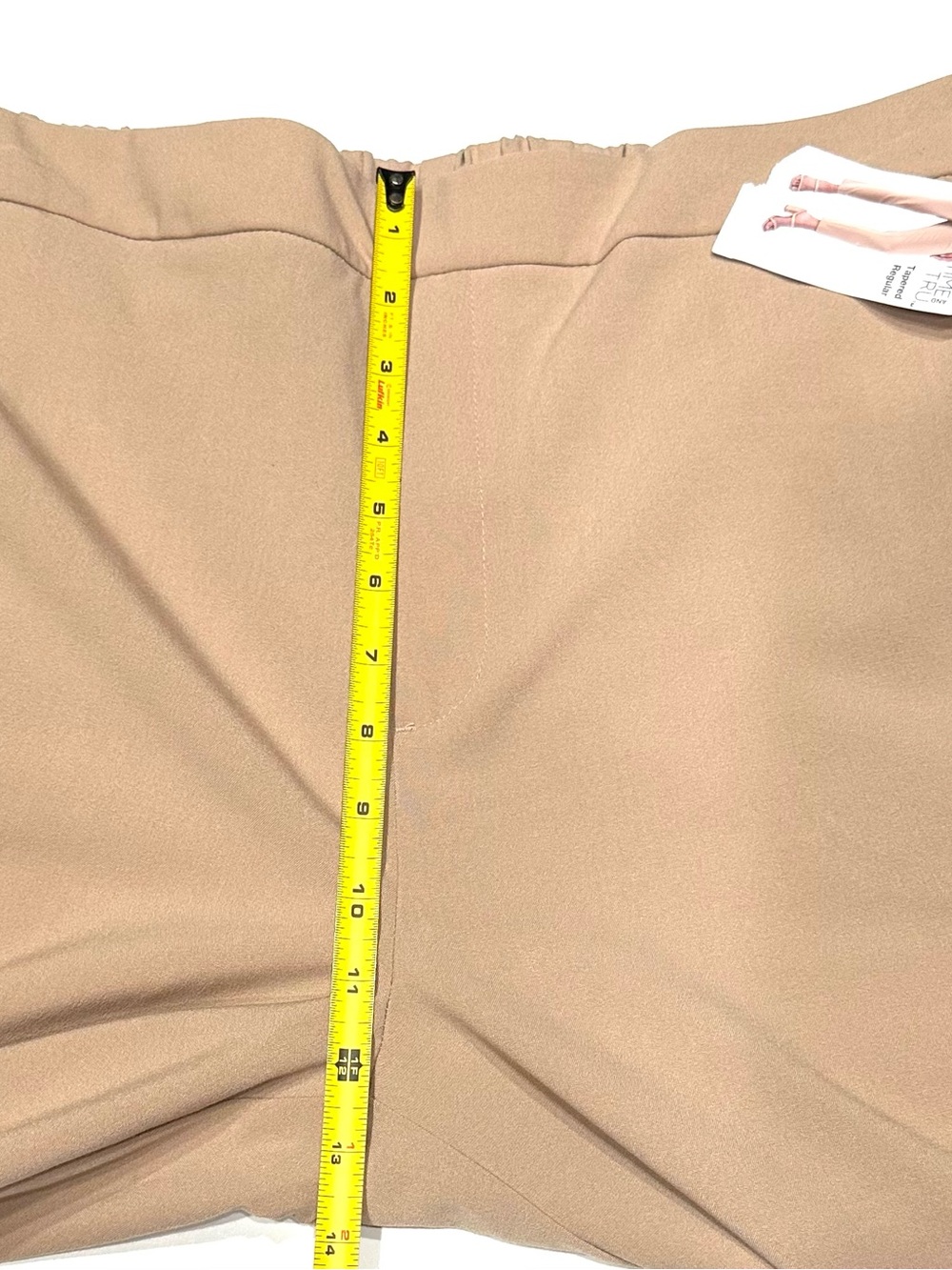NEW, Time & Tru Tapered Regular Flat Front Tan Ankle Pants Women's 16/18 X-Large - Picture 7 of 13